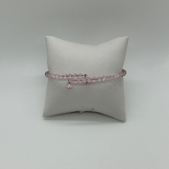 Adjustable Retro Pink Bracelet Glass Beads On Memory Wire Prom Quinceañera - Picture 14 of 16